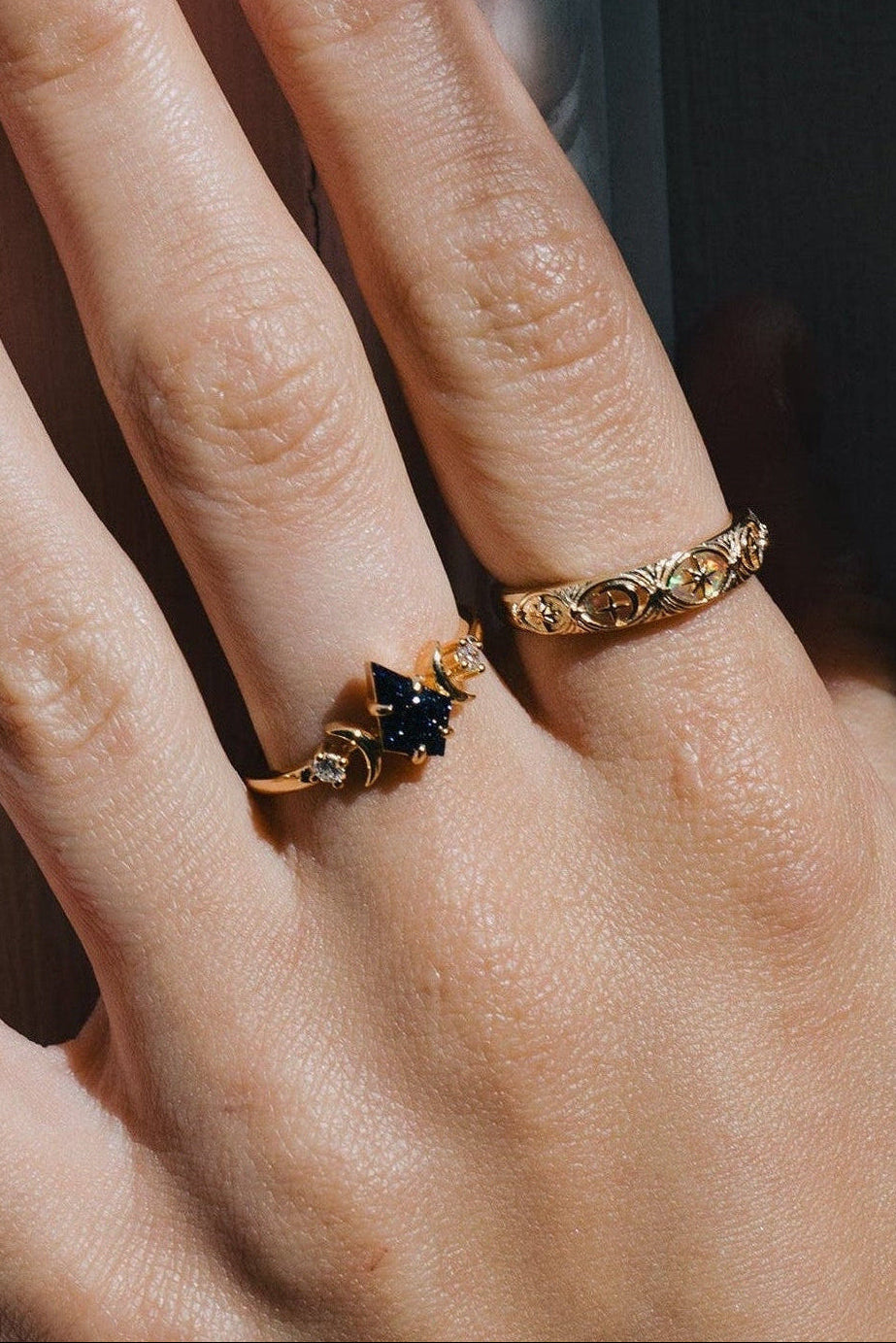 Solstice Fire Opal Gold Band