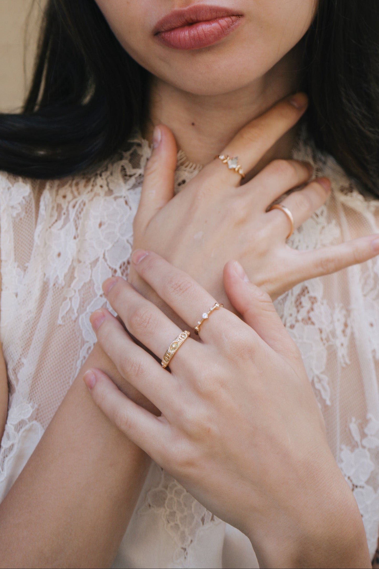 Solstice Fire Opal Gold Band