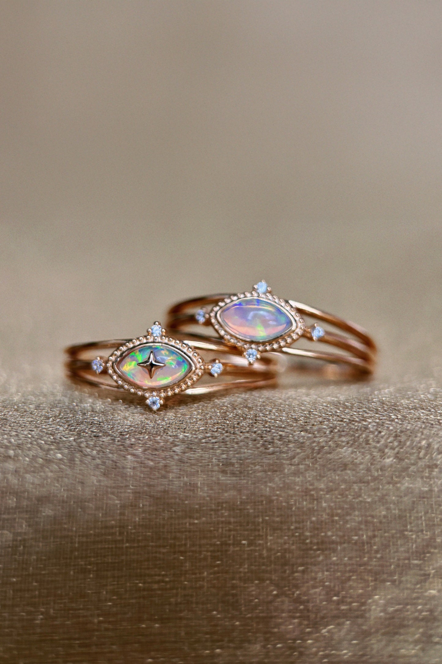 Luna Halo Opal Ring