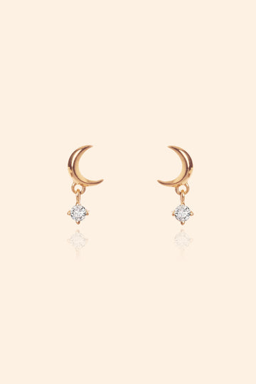 Gold Vermeil Crescent Moon Studs