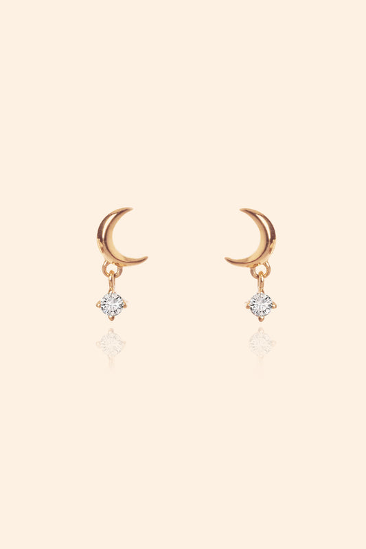 Gold Vermeil Crescent Moon Studs