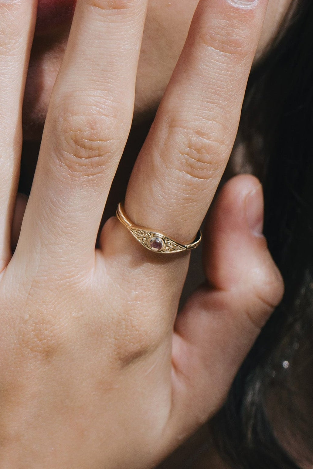Rainbow Moonstone Ring
