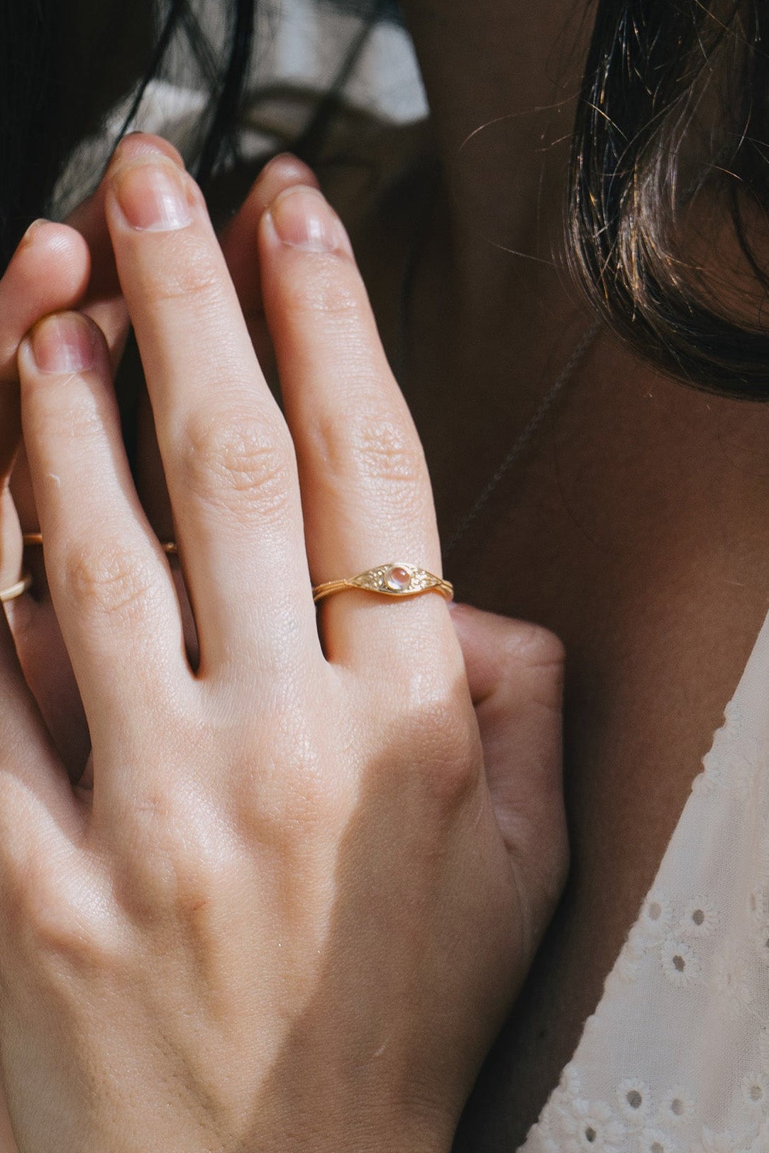 Rainbow Moonstone Ring