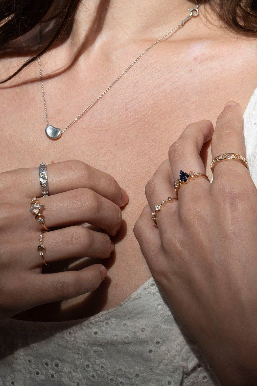 Starlight Crescent Ring