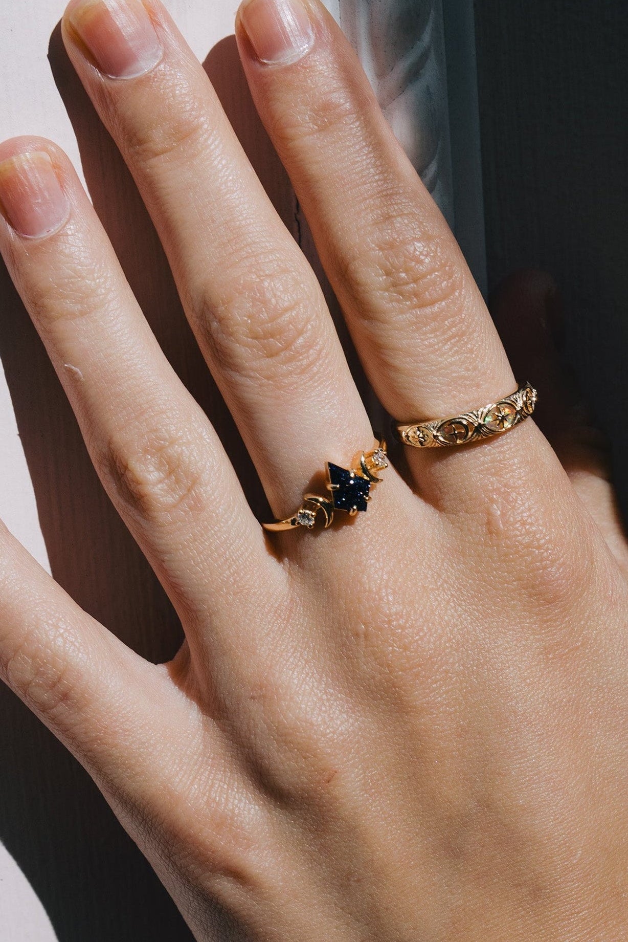 Solstice Fire Opal Gold Band