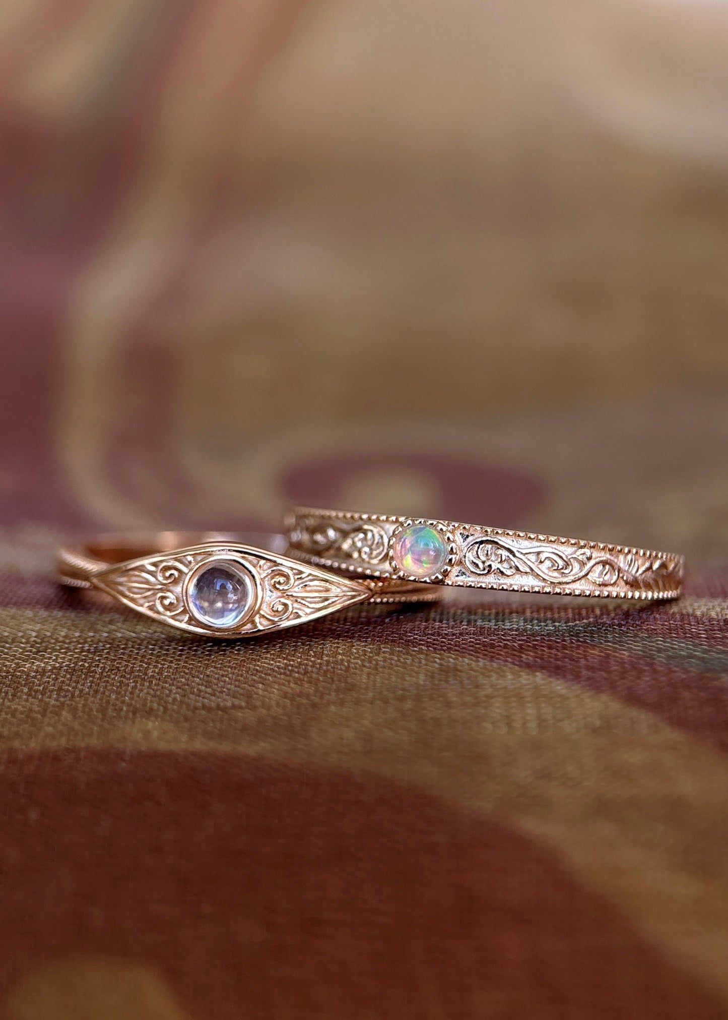 Rainbow Moonstone Ring