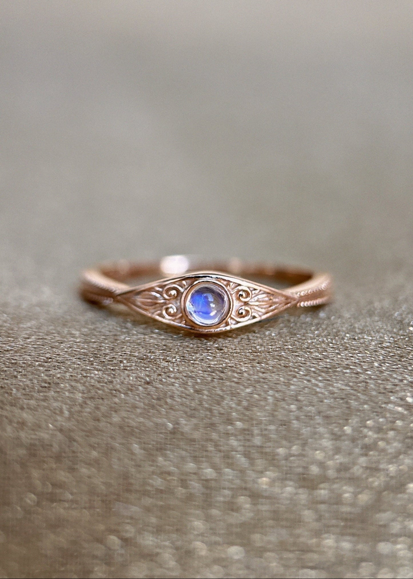 Rainbow Moonstone Ring