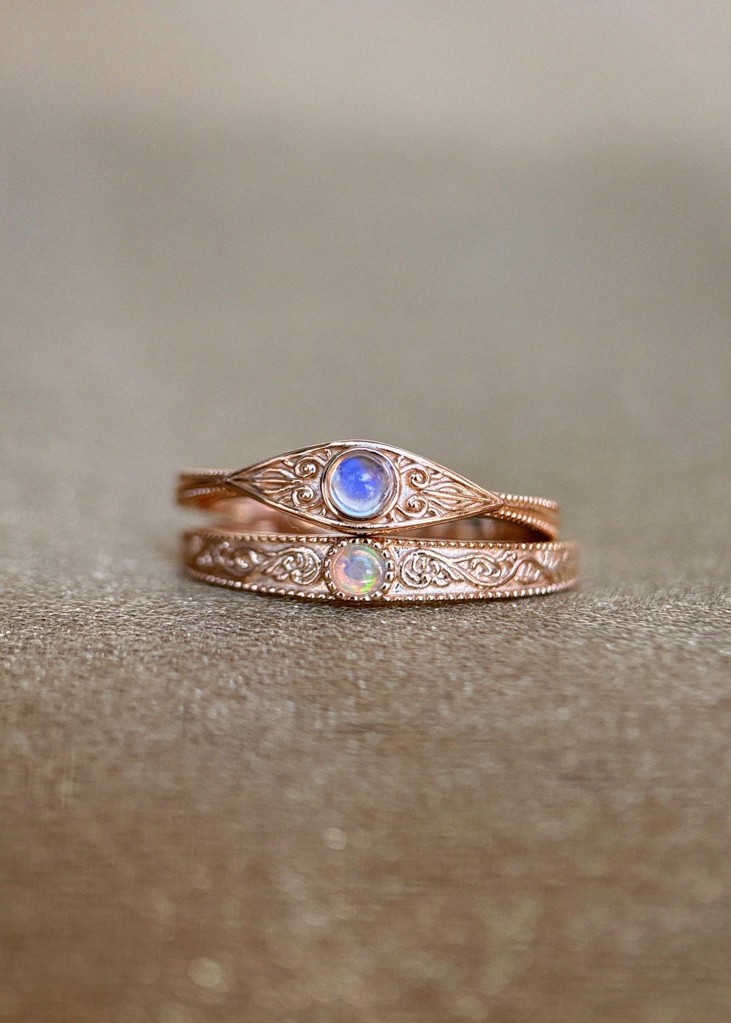 Rainbow Moonstone Ring
