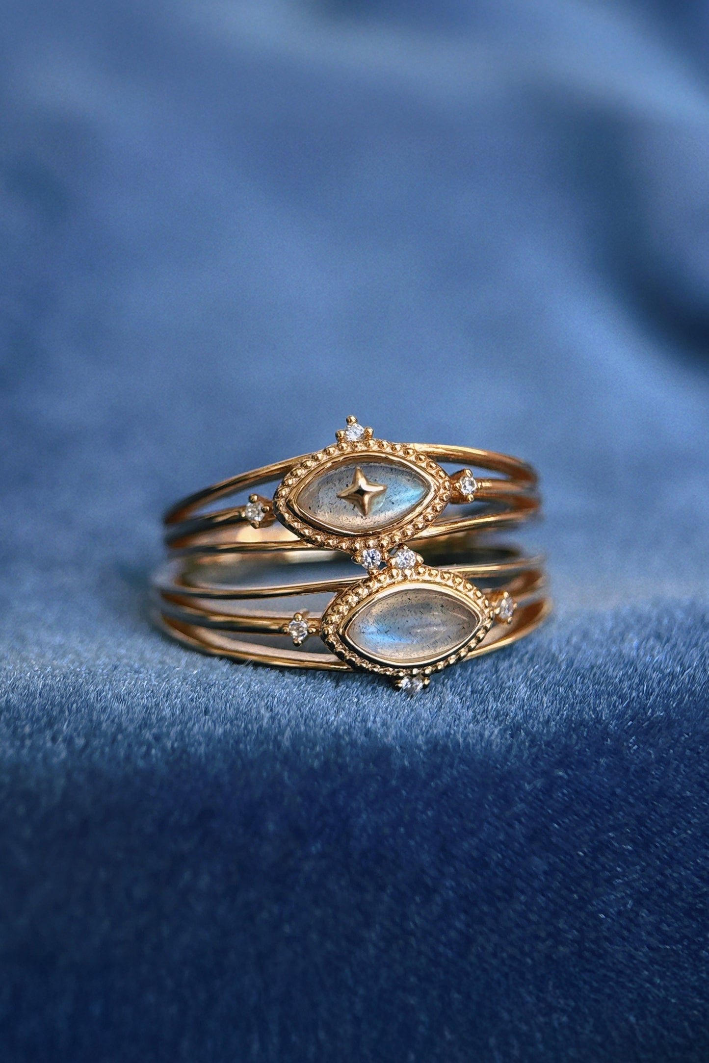 Luna Halo Labradorite Ring