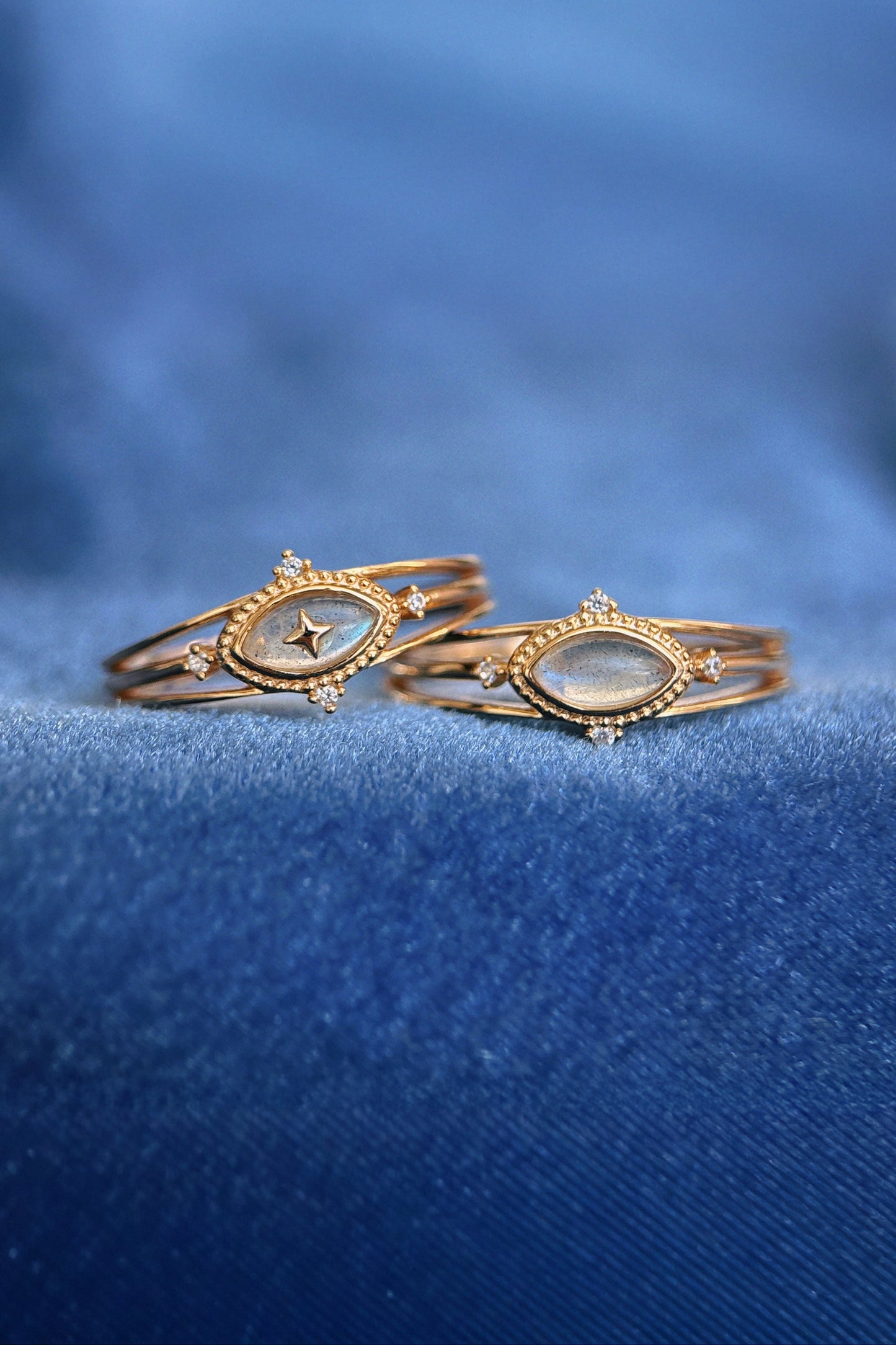 Luna Halo Labradorite Ring