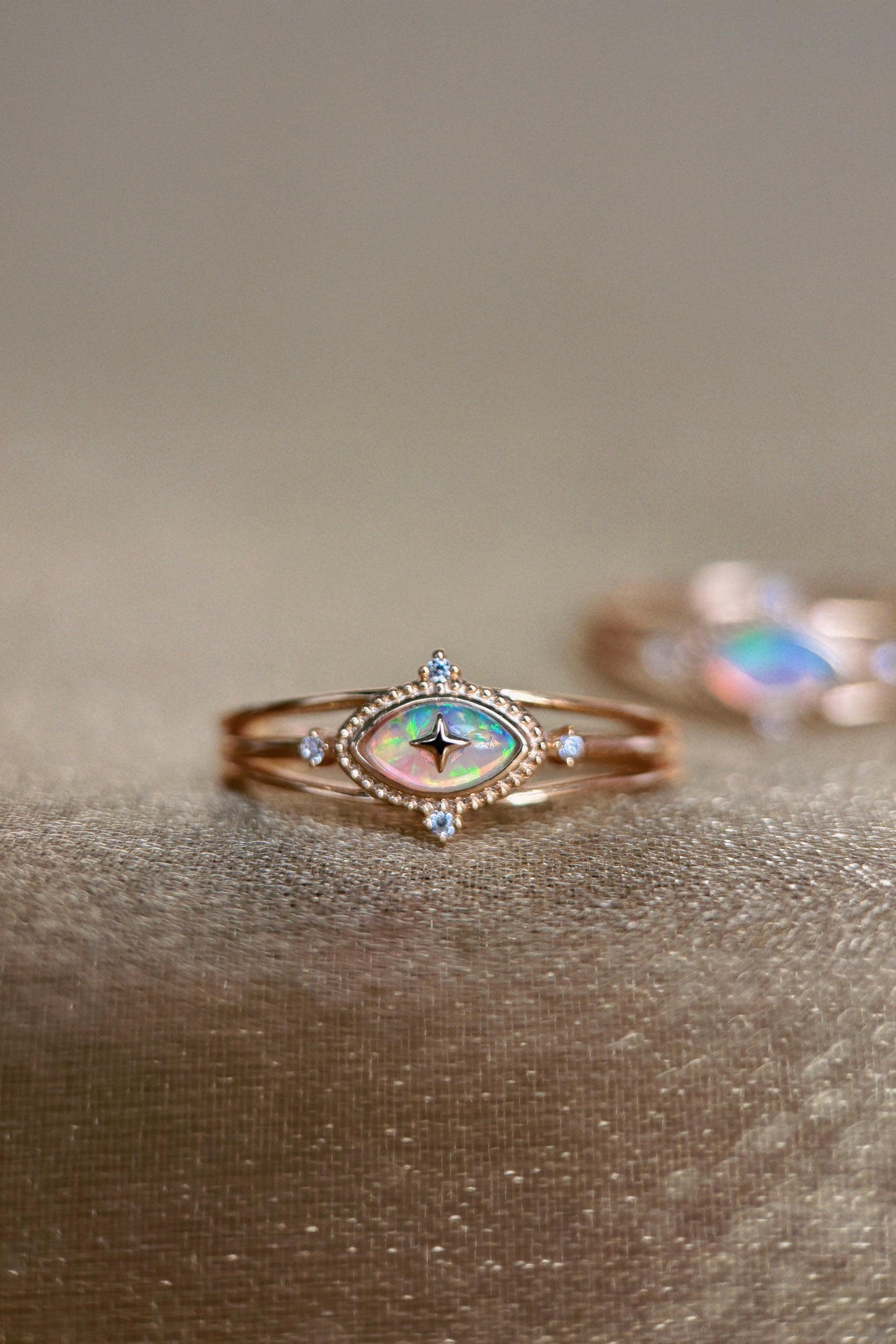 Luna Halo Opal Ring