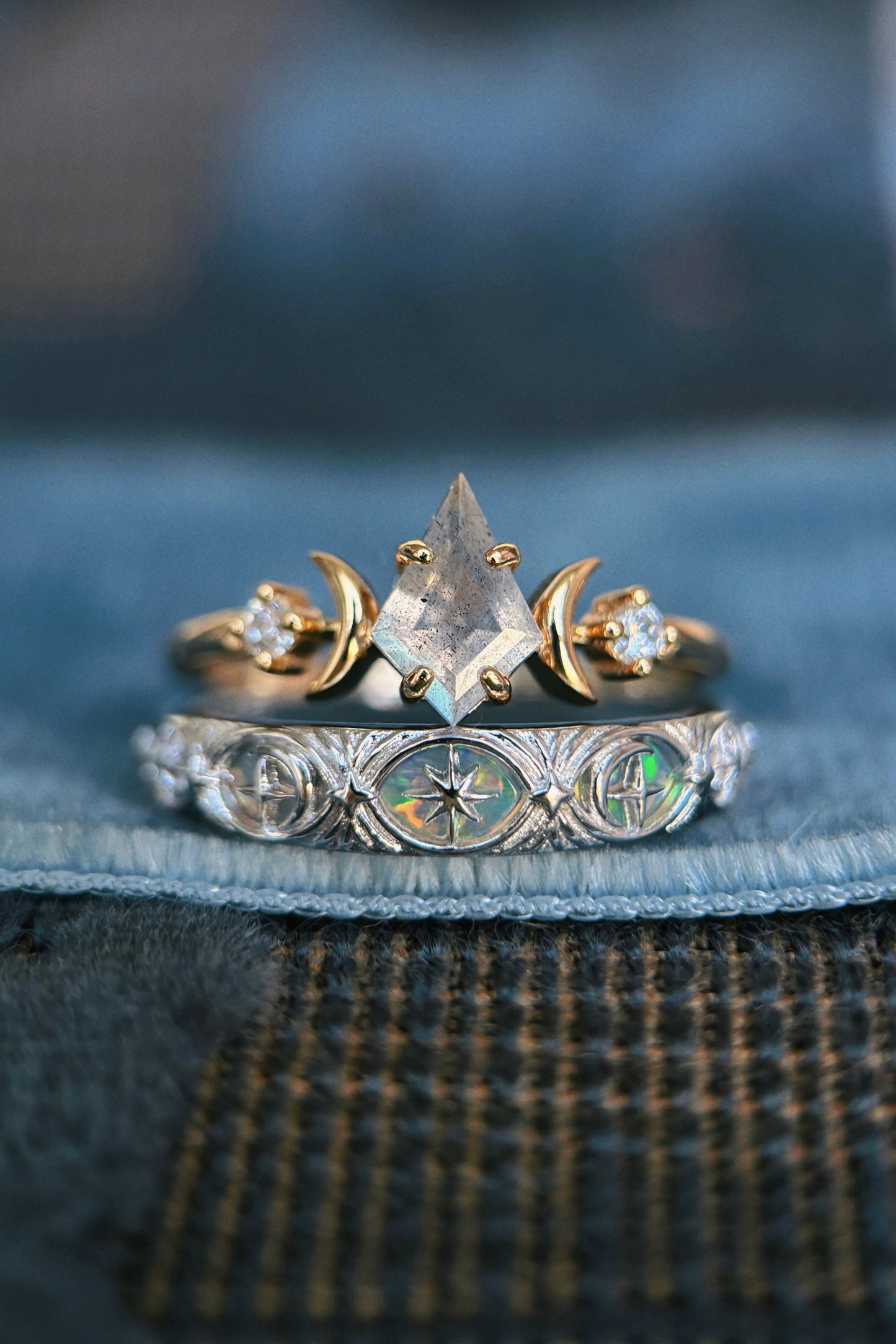 Solstice Fire Opal Gold Band