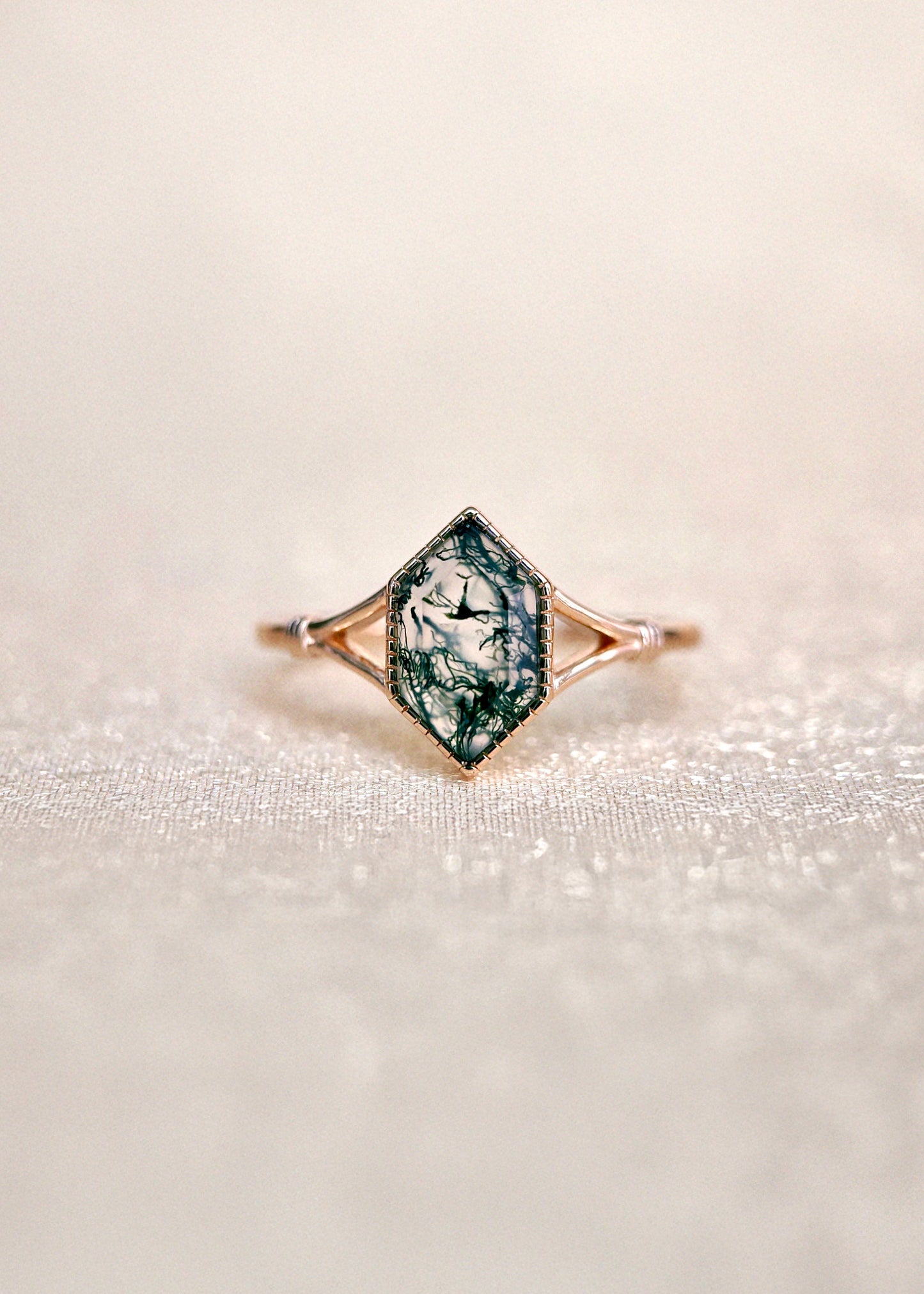 Mira Moss Agate Ring