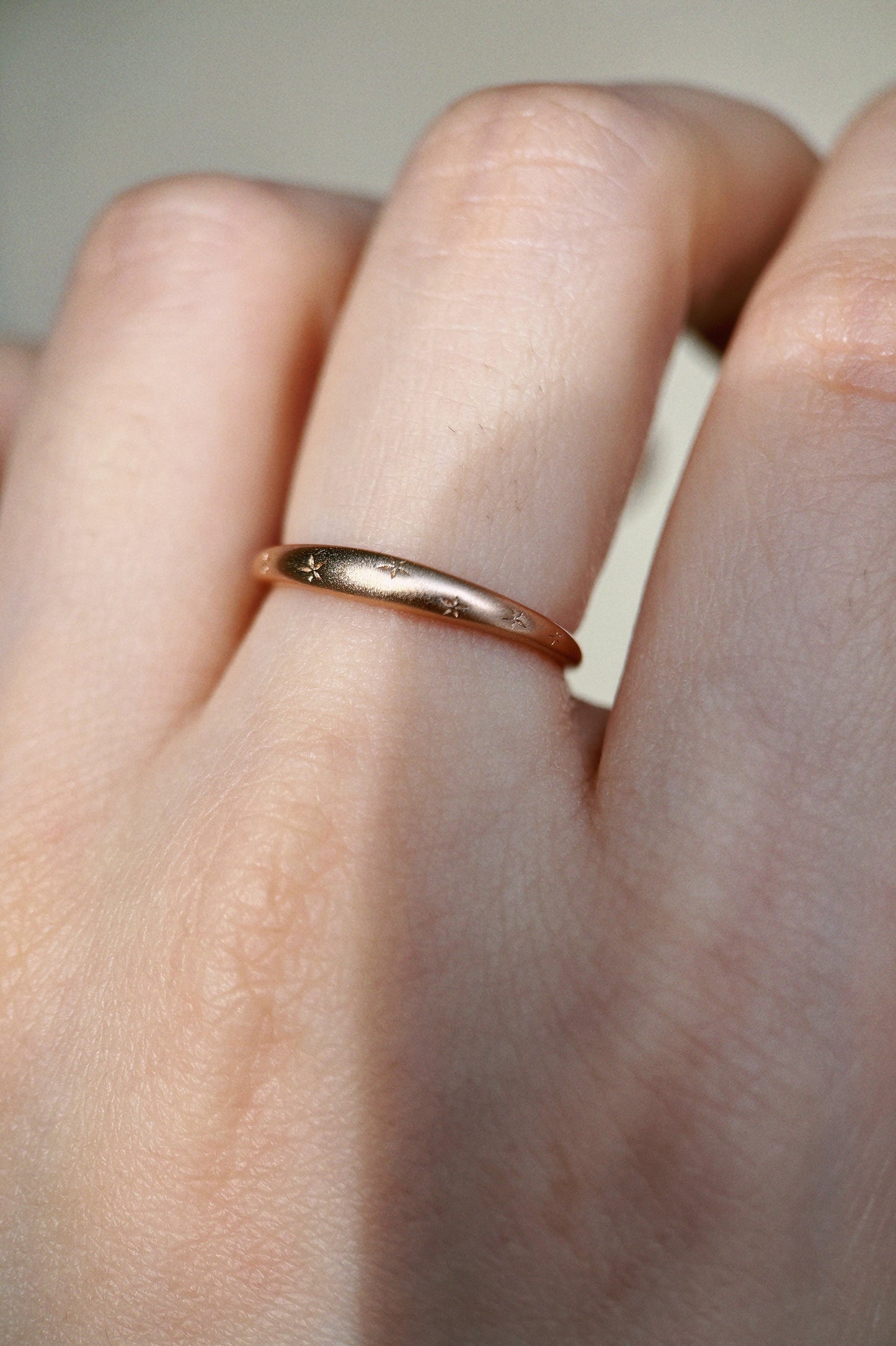 Stardust Etched Gold Band