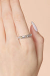 Hand-made silver star band with Crescent Moon and North Star motifs, celestial-inspired wedding or stacking ring by LIRAE.