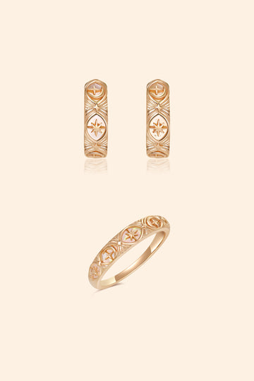 Gold Vermeil Solstice Fire Opal Set