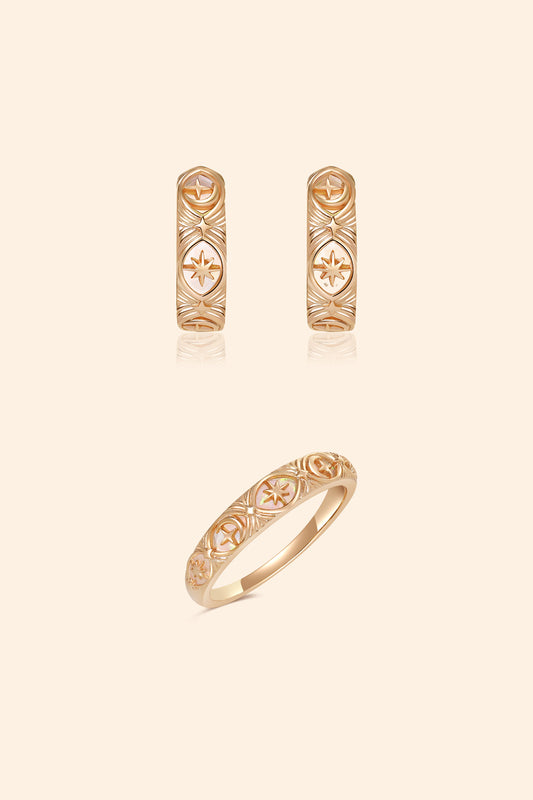 Gold Vermeil Solstice Fire Opal Set