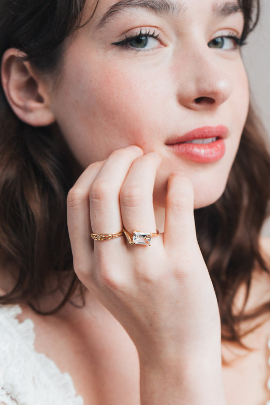 Serpent Clear Quartz Ring