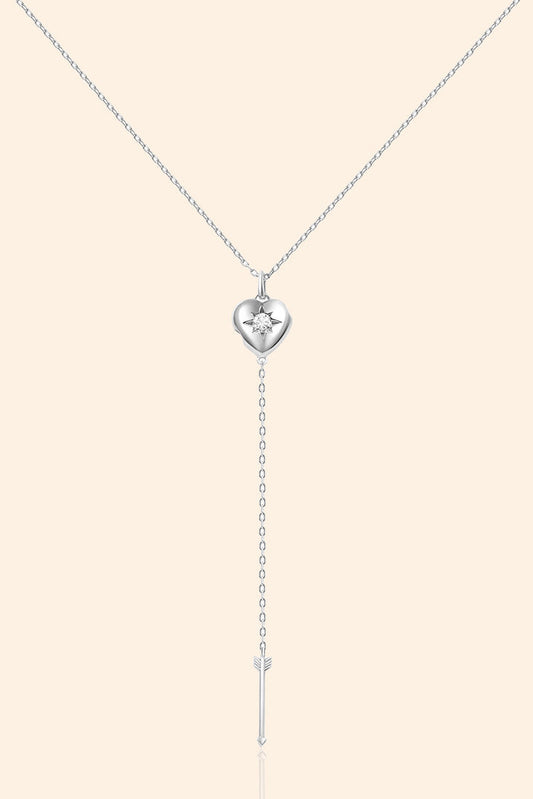 Cupid Heart Silver Star Charm Necklace