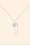Cupid Heart Silver Star Charm Necklace