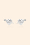 Cupid Heart Silver Stud Earrings