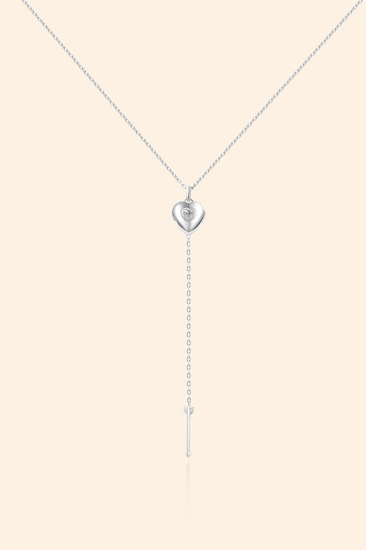Cupid Heart Silver Heart Charm Necklace