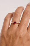 Gold Vermeil Mini Heart Garnet Ring