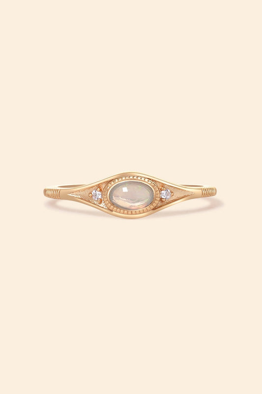 Natural Opal Eye Signet Ring