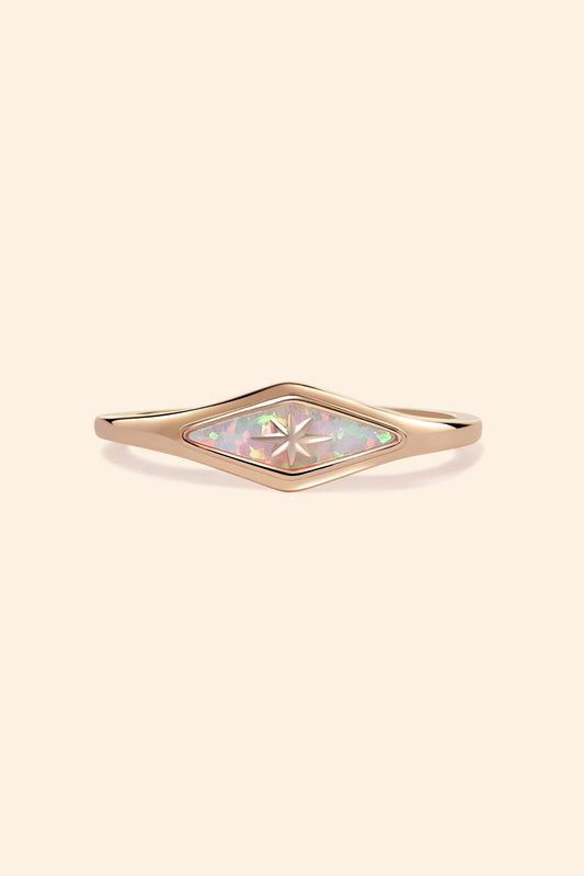 Gold Vermeil Opal Rhombus Signet Ring