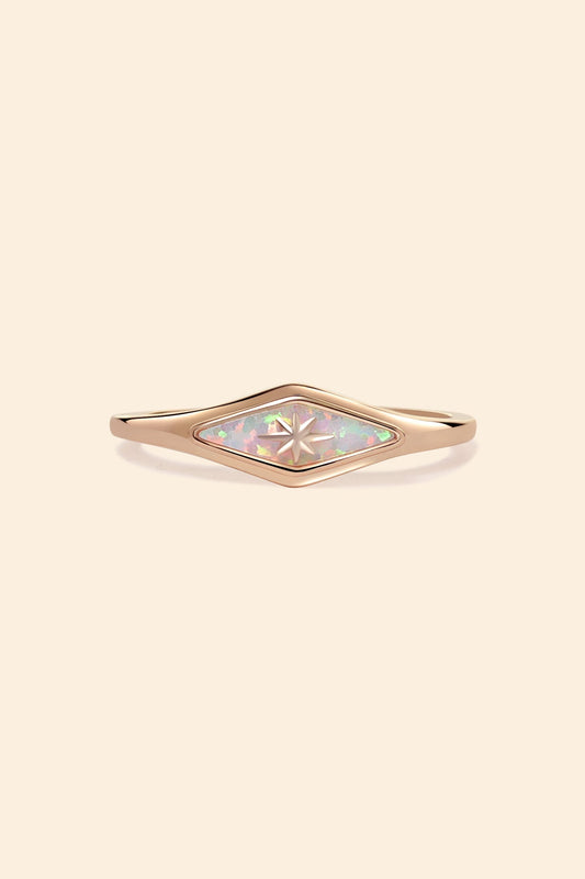 Opal Rhombus Signet Ring