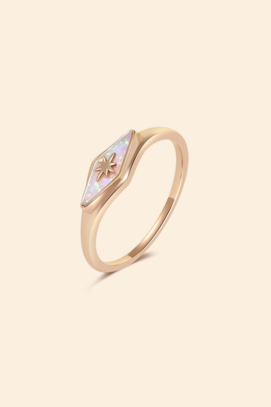 Opal Rhombus Signet Ring