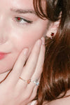 Garnet Heart Studs