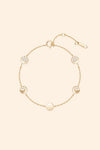 Dainty gold pavé moon phase bracelet with sparkling moon charms