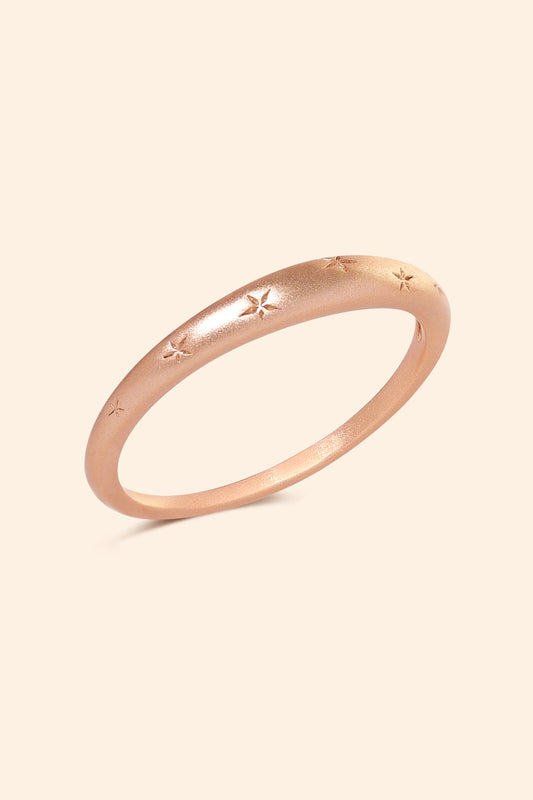 Stardust Etched Gold Band