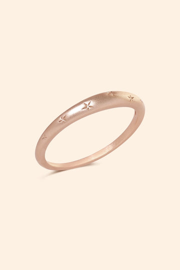 Stardust Etched Gold Band