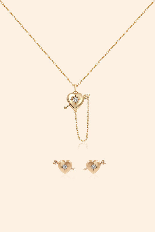 Gold Cupid’s Heart Convertible Jewelry Set