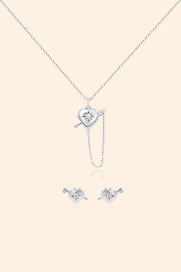 Silver Cupid’s Heart Convertible Jewelry Set